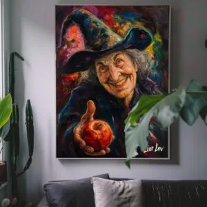 מכשפה עם תפוח - 60X80 ס"מ